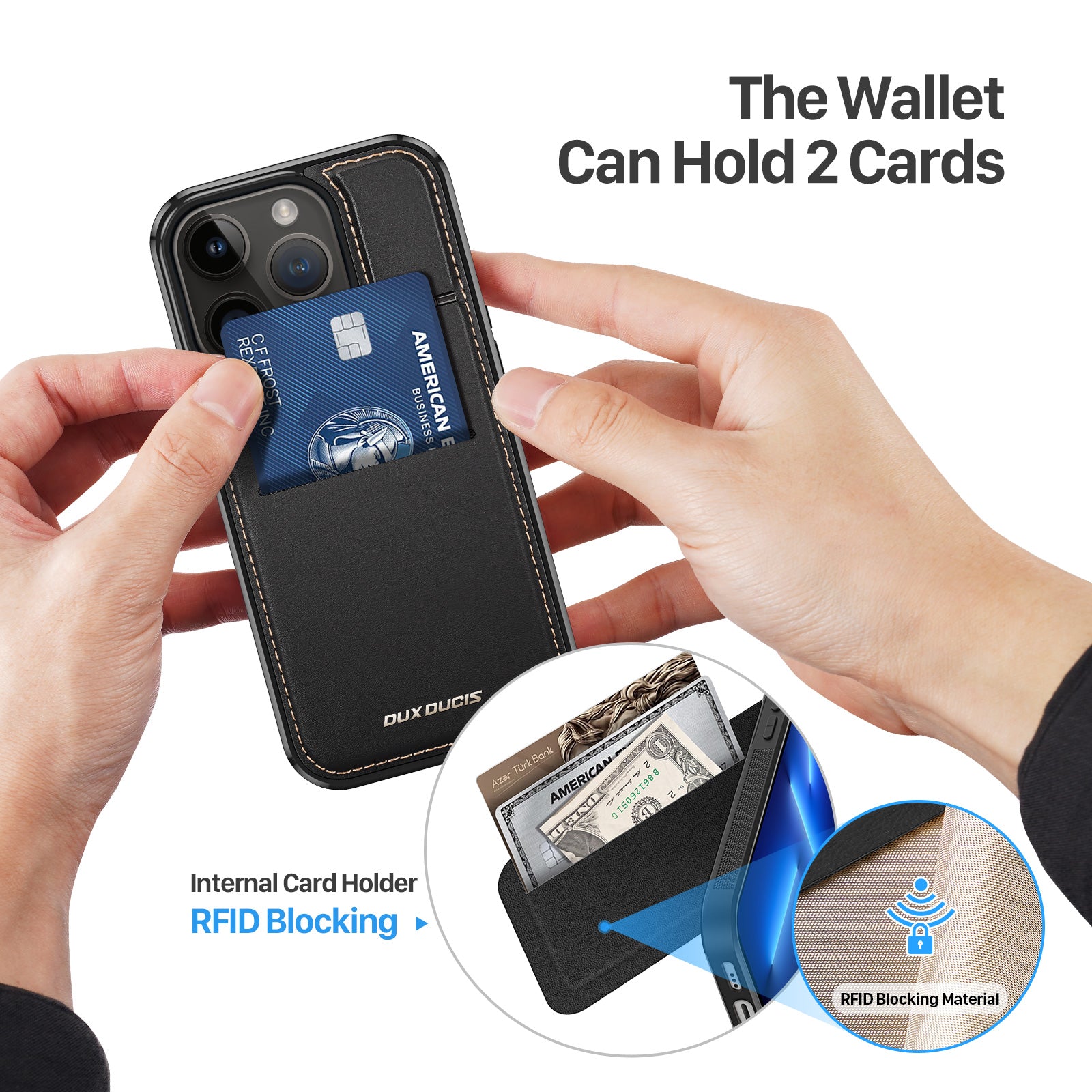 DUX DUCIS Rafi Series for iPhone 13 Pro 6.1 inch Card Holder Kickstand RFID Blocking Cover Magnetic Leather PC TPU Phone Case DUX DUCIS Rafi Series for iPhone 13 Pro 6.1 inch Card Holder Kickstand RFID Blocking Cover Magnetic Leather PC TPU Phone Case